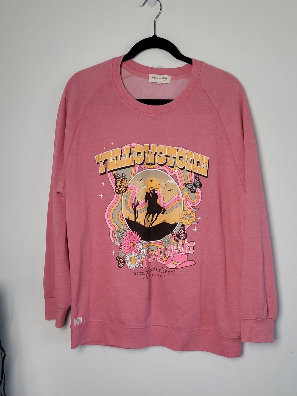 Simply Southern Yellowstone Wild At Heart Crew Neck Sweatshirt - Picture 2 of 5